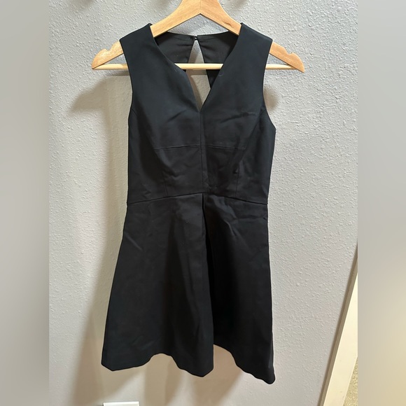 Halston Heritage Split Neck Flare Dress - Picture 5 of 16